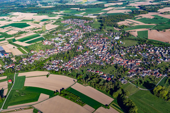 Vue aérienne de Quartier Scherzheim in Lichtenau dans le département Bade-Wurtemberg, Allemagne