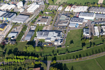 Vue aérienne de La bonne boulangerie de Peter à le quartier Vimbuch in Bühl dans le département Bade-Wurtemberg, Allemagne