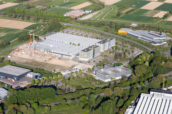 Vue aérienne de Chantier de construction de LuK à le quartier Vimbuch in Bühl dans le département Bade-Wurtemberg, Allemagne