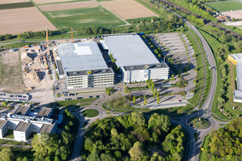 Vue oblique de Chantier de construction LUK de la zone industrielle de Bußmatten à Bühl dans le département Bade-Wurtemberg, Allemagne