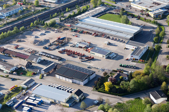 Vue aérienne de Entreprise de construction Josef Schnell à le quartier Steinbach in Baden-Baden dans le département Bade-Wurtemberg, Allemagne