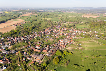 Preuschdorf dans le département Bas Rhin, France vue du ciel