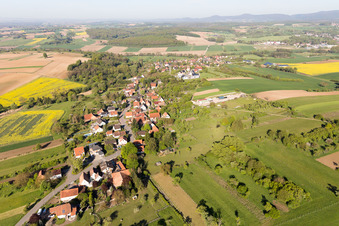 Vue aérienne de Gunstett à Oberdorf-Spachbach dans le département Bas Rhin, France