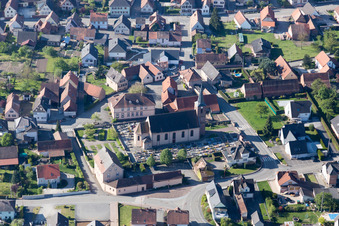 Eschbach dans le département Bas Rhin, France depuis l'avion