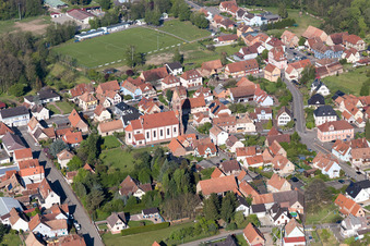 Vue oblique de Gundershoffen dans le département Bas Rhin, France