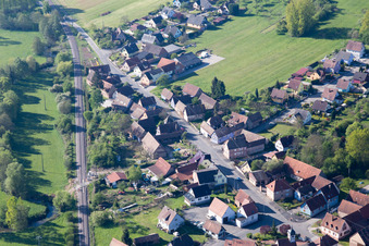 Vue oblique de Uttenhoffen dans le département Bas Rhin, France