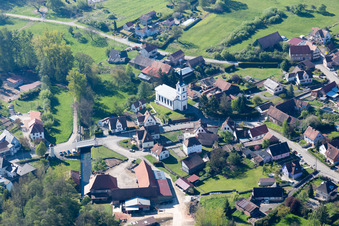 Vue oblique de Gumbrechtshoffen dans le département Bas Rhin, France
