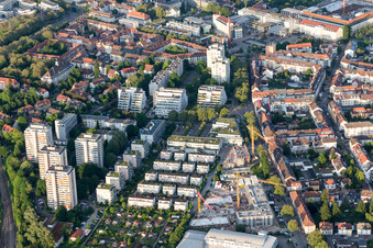 Photographie aérienne de Killisfeldstr à le quartier Durlach in Karlsruhe dans le département Bade-Wurtemberg, Allemagne
