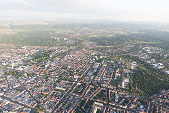 Photographie aérienne de Rue Brauer à le quartier Südweststadt in Karlsruhe dans le département Bade-Wurtemberg, Allemagne