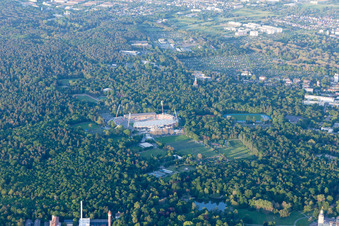 Photographie aérienne de Stade à le quartier Innenstadt-Ost in Karlsruhe dans le département Bade-Wurtemberg, Allemagne