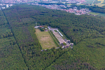 Vue aérienne de Restaurant forestier Schieshaus sur Heeresstr à Schweinfurt dans le département Bavière, Allemagne