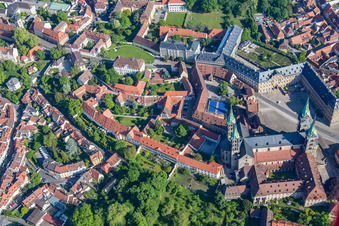 Photographie aérienne de Cathédrale de Bamberg sur la Domplatz à Bamberg dans le département Bavière, Allemagne