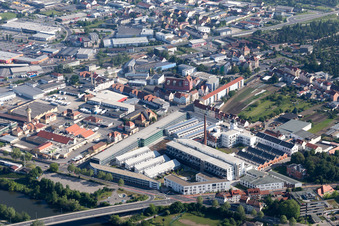 Vue aérienne de Margaretendamm à Bamberg dans le département Bavière, Allemagne