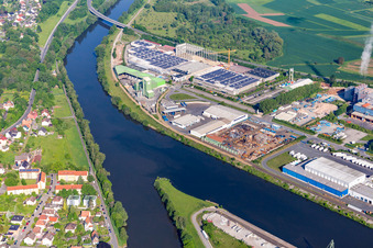 Vue aérienne de Port de Regnitz Rheinstr à le quartier Gaustadt in Bamberg dans le département Bavière, Allemagne