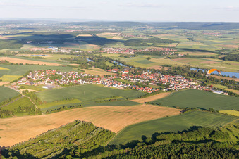 Vue aérienne de Zones riveraines en Obertheres à le quartier Obertheres in Theres dans le département Bavière, Allemagne