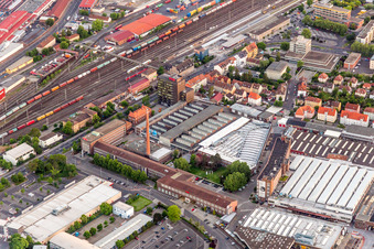 Vue aérienne de Site de l'usine Schaeffler Technologies AG & Co. KG à la gare centrale de l'État à Schweinfurt dans le département Bavière, Allemagne