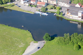 Vue aérienne de Ferry principal Wipfeld à Wipfeld dans le département Bavière, Allemagne