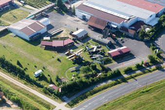Musée militaire à le quartier Stammheim in Kolitzheim dans le département Bavière, Allemagne vue du ciel