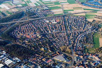 Vue aérienne de Nord à Speyer dans le département Rhénanie-Palatinat, Allemagne