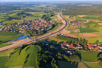 Vue aérienne de Geiselwind dans le département Bavière, Allemagne