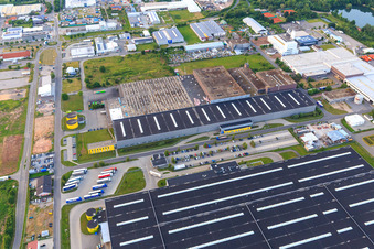 Vue aérienne de Plan de forme à Offenbach an der Queich dans le département Rhénanie-Palatinat, Allemagne