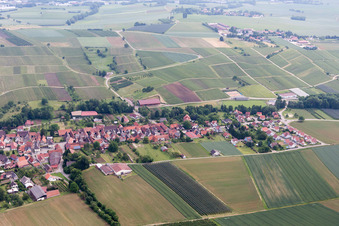 Enregistrement par drone de Steinseltz dans le département Bas Rhin, France