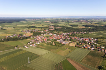Photographie aérienne de Champs agricoles et terres agricoles à Riedseltz dans le département Bas Rhin, France