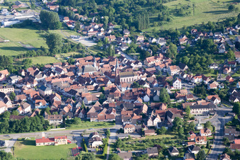 Vue oblique de Wœrth dans le département Bas Rhin, France