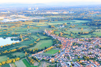 Vue aérienne de Ludwigstraße à Luitpoldstraße / Hinterstädel depuis le nord à Jockgrim dans le département Rhénanie-Palatinat, Allemagne