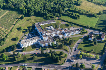 Vue aérienne de Terrain hospitalier du Centre Hospitalier de la Lauter à Wissembourg dans le département Bas Rhin, France