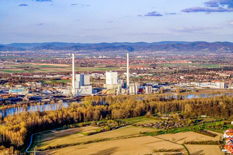 Vue aérienne de GKM de l'ouest à le quartier Neckarau in Mannheim dans le département Bade-Wurtemberg, Allemagne