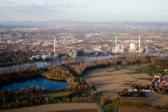 Vue aérienne de GKM du sud à le quartier Neckarau in Mannheim dans le département Bade-Wurtemberg, Allemagne