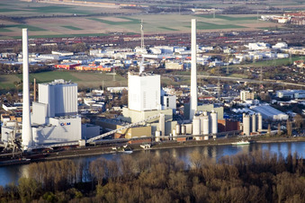 Vue oblique de GKM du sud à le quartier Neckarau in Mannheim dans le département Bade-Wurtemberg, Allemagne