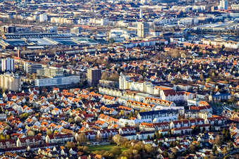 Vue aérienne de Quartier du sud à le quartier Almenhof in Mannheim dans le département Bade-Wurtemberg, Allemagne