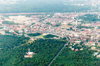 Vue aérienne de Parc du Château à le quartier Innenstadt-West in Karlsruhe dans le département Bade-Wurtemberg, Allemagne