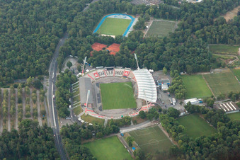Vue oblique de Stade à le quartier Innenstadt-Ost in Karlsruhe dans le département Bade-Wurtemberg, Allemagne