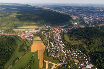 Vue oblique de Quartier Unterkochen in Aalen dans le département Bade-Wurtemberg, Allemagne