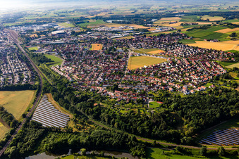Vue aérienne de Colonie de Ramberg à le quartier Riedlingen in Donauwörth dans le département Bavière, Allemagne