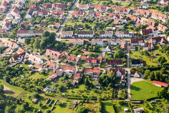 Vue aérienne de Zone de peuplement à le quartier Riedlingen in Donauwörth dans le département Bavière, Allemagne