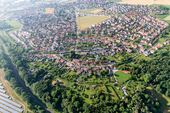 Vue aérienne de Colonie de Ramberg à le quartier Riedlingen in Donauwörth dans le département Bavière, Allemagne