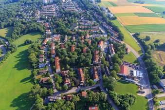 Vue aérienne de Quartier résidentiel entre Benno-Benedicter-Straße et Parkstr à Donauwörth dans le département Bavière, Allemagne