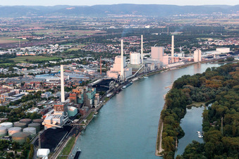 Vue oblique de GKM à le quartier Neckarau in Mannheim dans le département Bade-Wurtemberg, Allemagne
