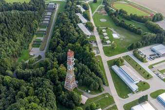 Vue aérienne de Zone d'entraînement et d'exercice du champ de tir de l'aérodrome à le quartier Wattenreute in Pfullendorf dans le département Bade-Wurtemberg, Allemagne
