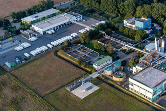 Quartier Hüttenfeld in Lampertheim dans le département Hesse, Allemagne vue d'en haut