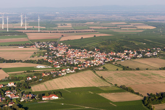 Vue oblique de Quartier Dittelsheim in Dittelsheim-Heßloch dans le département Rhénanie-Palatinat, Allemagne