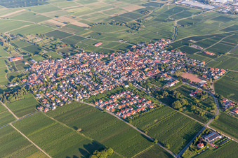 Vue aérienne de Village - Vue à le quartier Nußdorf in Landau in der Pfalz dans le département Rhénanie-Palatinat, Allemagne