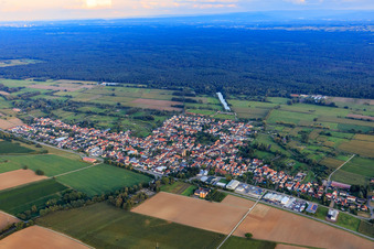 Vue aérienne de Vue de la ville avec fossé antichar depuis le nord-ouest à Steinfeld dans le département Rhénanie-Palatinat, Allemagne