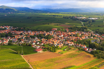 Photographie aérienne de Vue du village depuis le sud-ouest à Göcklingen dans le département Rhénanie-Palatinat, Allemagne