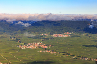 Vue aérienne de Vue du village au milieu des vignes depuis le sud-est à Hainfeld dans le département Rhénanie-Palatinat, Allemagne