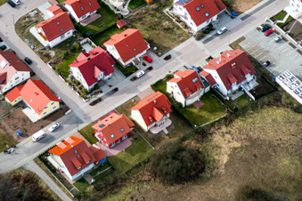 Vue aérienne de Nouvelle zone de développement Im Buchhorst à Wörth am Rhein dans le département Rhénanie-Palatinat, Allemagne